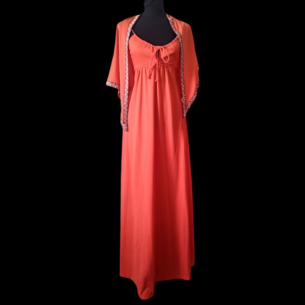 1970's Coral Vintage Prom Maxi Dress From Montgomery Ward( 3 For $100 Item)